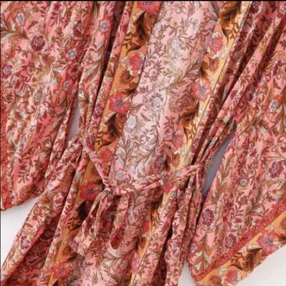 Floral & Paisley Print Kimono Bohemian Duster Wrap Coverup Top Casual - Picture 5 of 12